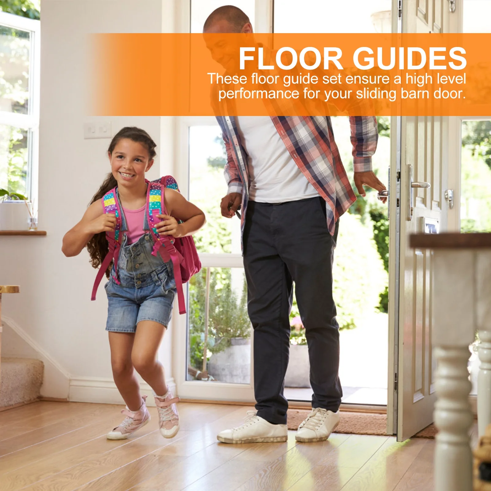 

2 Sets Sliding Closet Guide Slimmer Heavy Duty Door Stopper Prevent Swinging Out Hardware Black Floor Guides Barn Door Kit