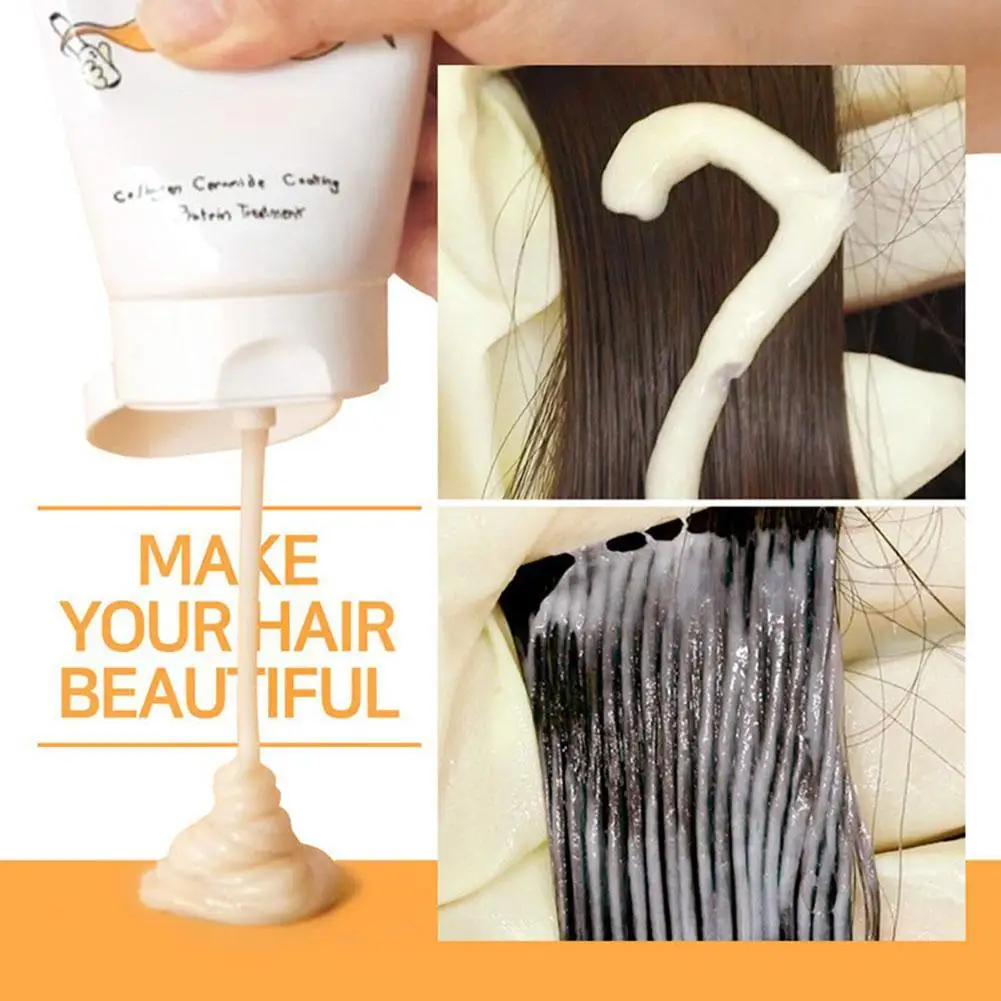 Cer-100 بلسم الشعر الكيراتين الكولاجين ينشط الشعر تصويب علاج ناعم ناعم الشعر التالف ترطيب العناية بالشعر