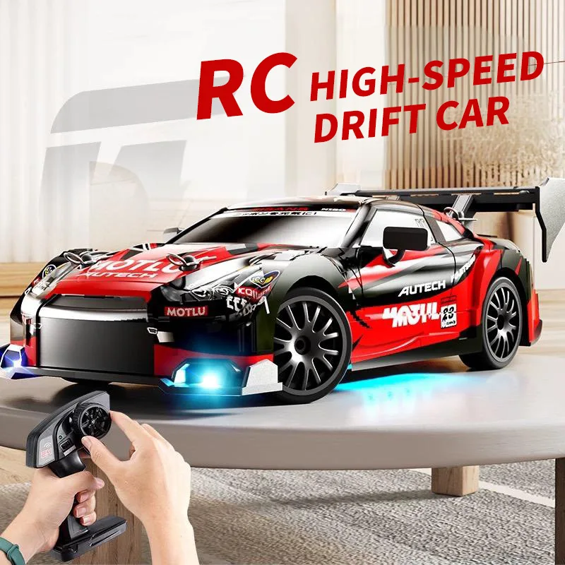 Coche de Carreras a Control Remoto 4WD con Luces LED, Radio de 2.4GHz, Camioneta Todoterreno 4x4 de Juguete