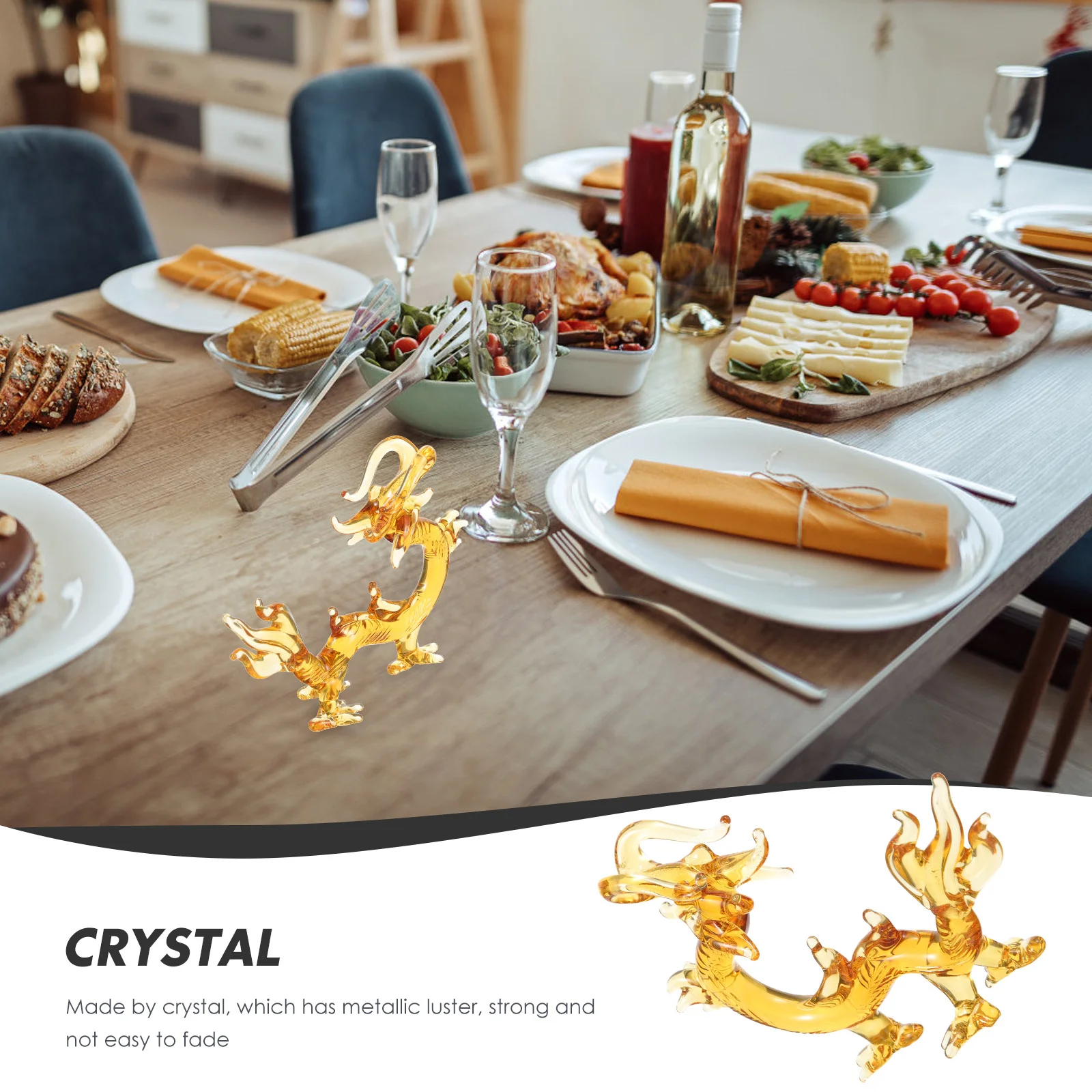 

Crystal Dragon Decorative Ornament Exquisite Workmanship Wealth Prosperity Office Home Desktop Decoration Dragon Statue