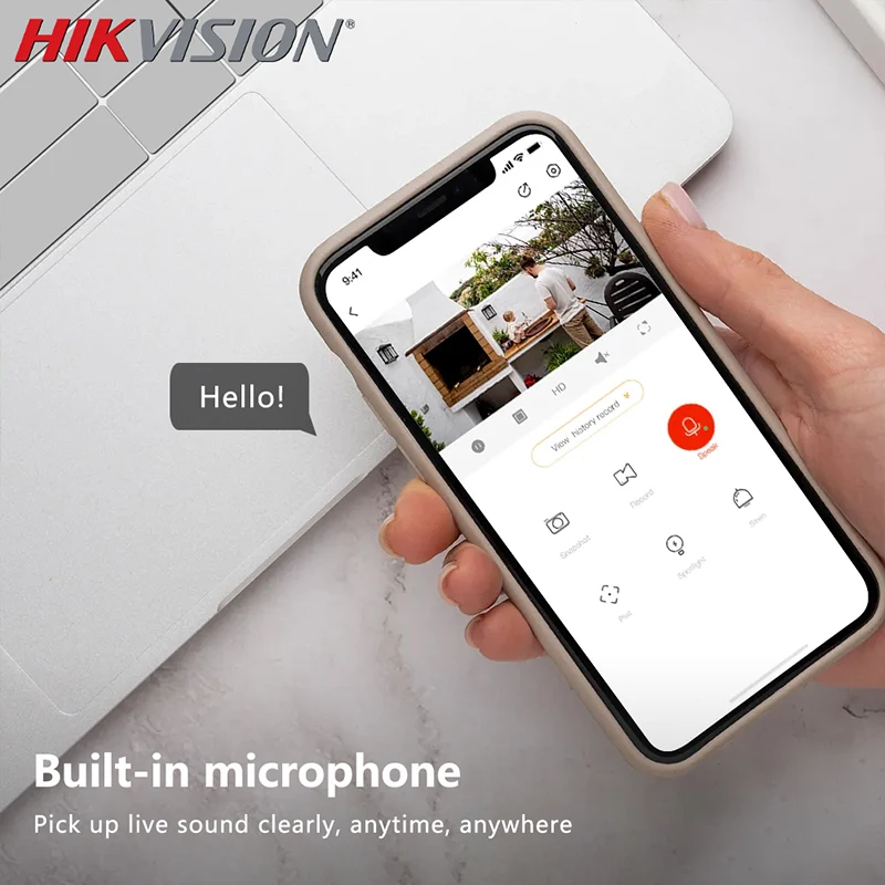 Hikvision AcuSense DS-2CD2143G2-IU 4MP PoE Meertalige IP-camera Ondersteuning IR 30M Ingebouwde microfoon IP67 en IK10 Bewakingscamera