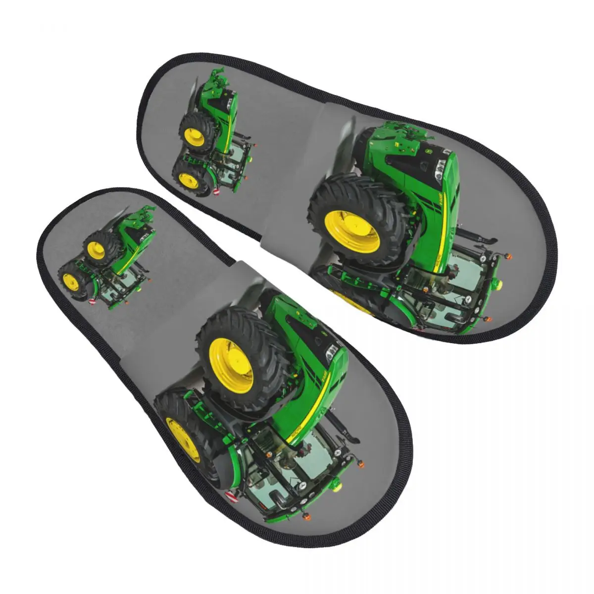 Custom Tractor Soft Memory Foam House Slippers Women Agriculture Cozy Warm Anti-Skid Slipper