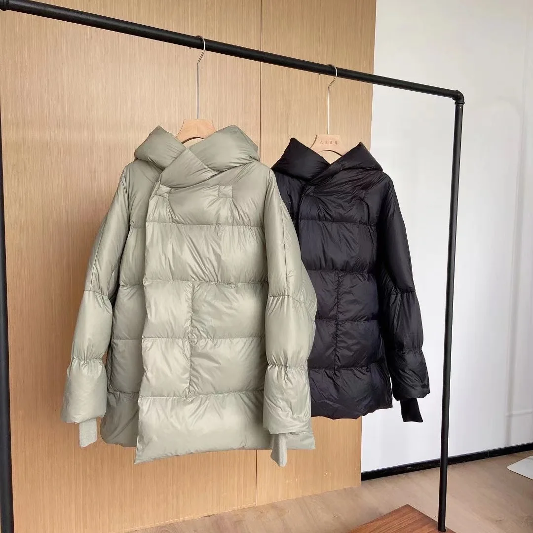 2022 novas mulheres de inverno pato branco para baixo puffer hoodies jaquetas casacos à prova vento esqui quente curto casacos