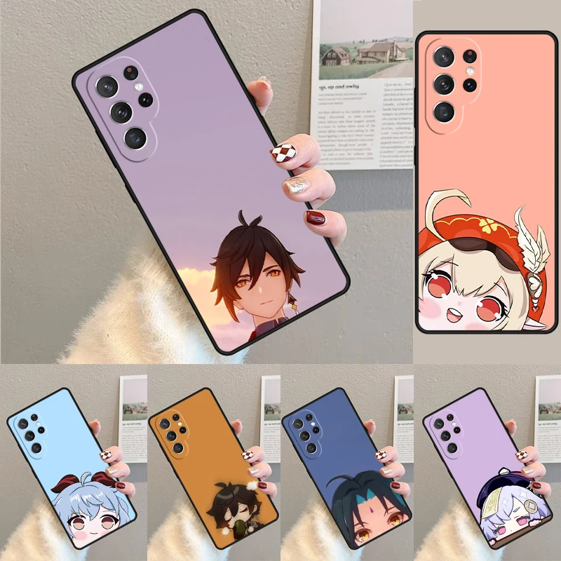 Genshin Impact Anime Cute Silicone Phone Case For Samsung Galaxy note 10 pro S26 S25 S24 S23 S22 S21 Plus S25Ultra Capa Cover