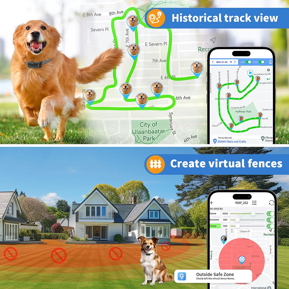 4G Sim Tracking Smart Geo Fencing Collare per animali domestici Localizzatore GPS per cani e gatti