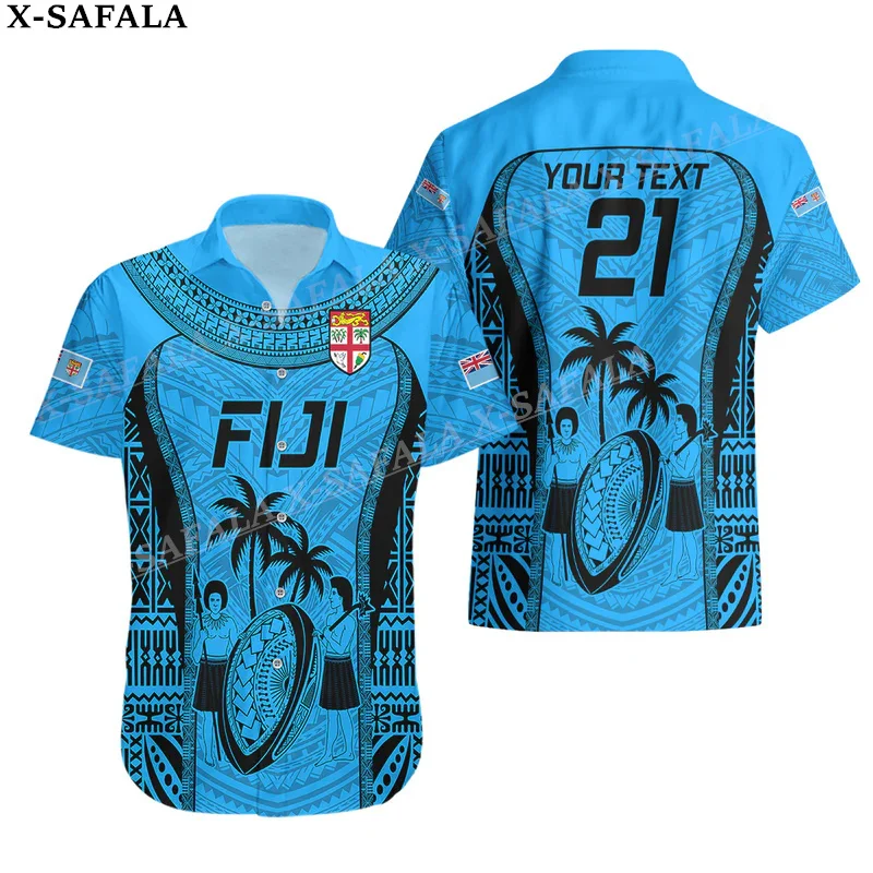 Fiji Rugby Polynesia Fiji For 7s, Its Time 3D Print Mens Hawaiian Beach Shirt  BUTTON UP SHIRT Fashion Short Sleeve Tops-7