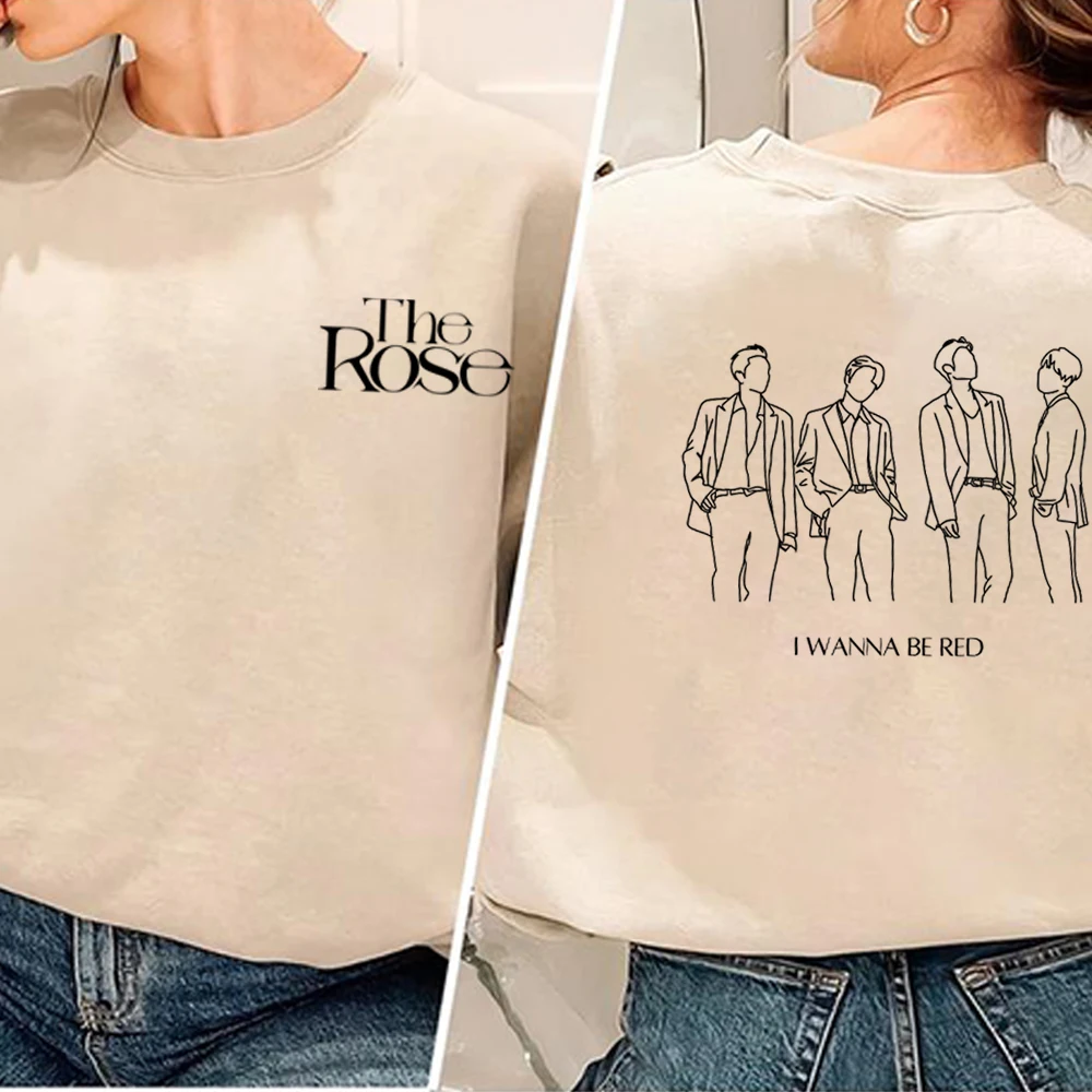 The Rose Kpop Sweatshirt Back To Me Shirt Trendy Korean Style Sweater K-pop Top Unisex Casual Long Sleeves Sweatshirt Hoodie