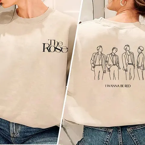 Rose Kpop-tröja Tillbaka till mig-tröja Trendig koreansk tröja K-pop-tröja Unisex Casual Långärmad tröja med huva 8 best sales Kpop The Rose - №8