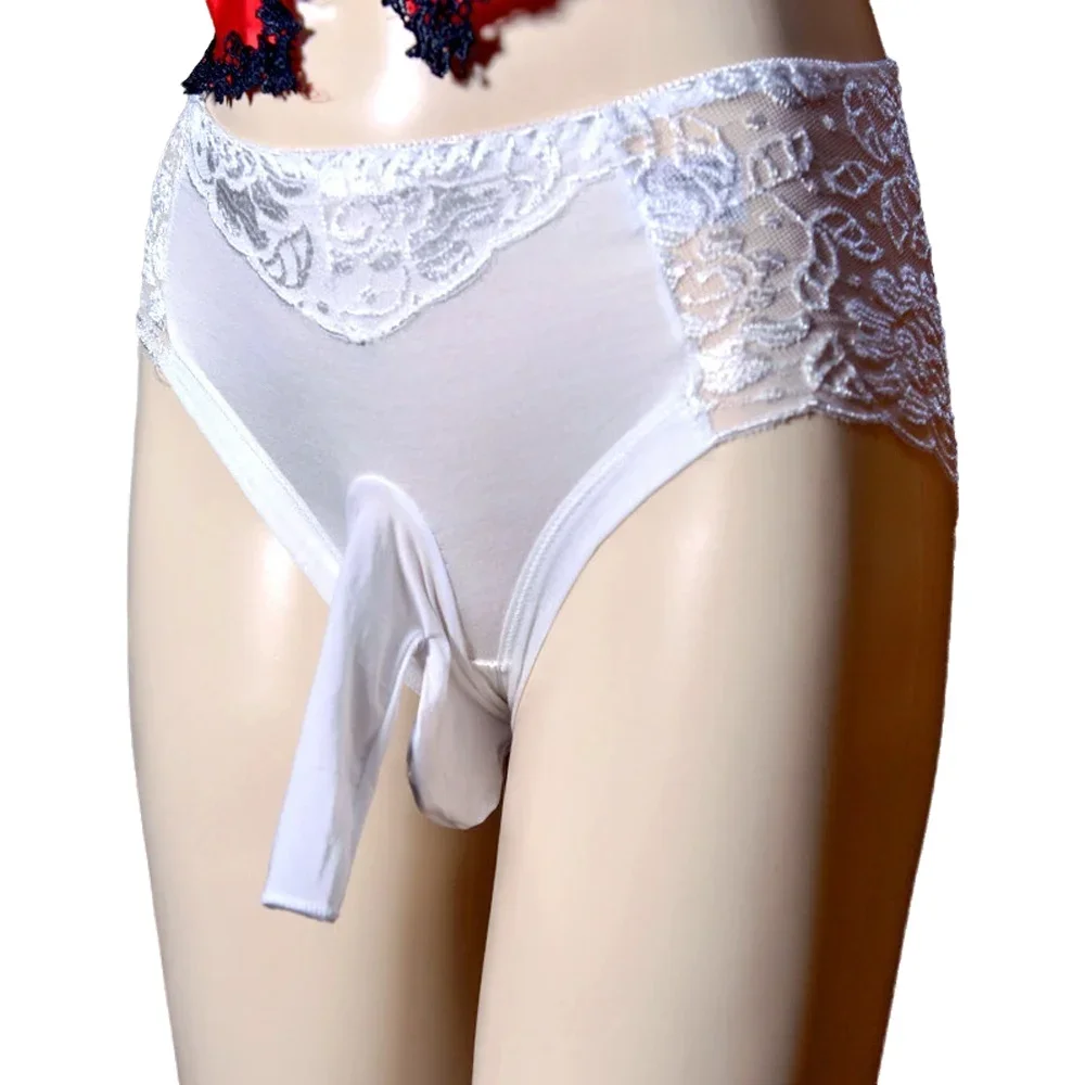 Men's Underwear Summer Sexy Sheer Panties Ultra-Thin Lace Sissy Pouch Sheath Briefs Large Size Breathable Transparent Lingerie