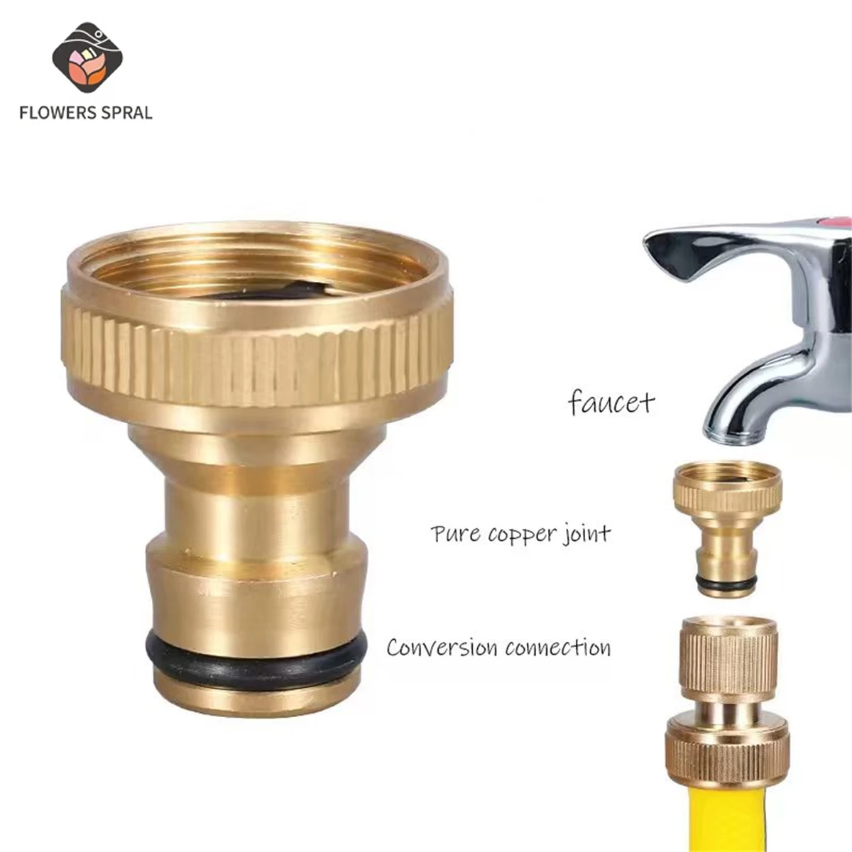 3/4 inch Threaded Garden Water Pipe Fittings, Watering Equipment, High-Pressure Cleaning Machine, Hose Fittings, Brass ﻿