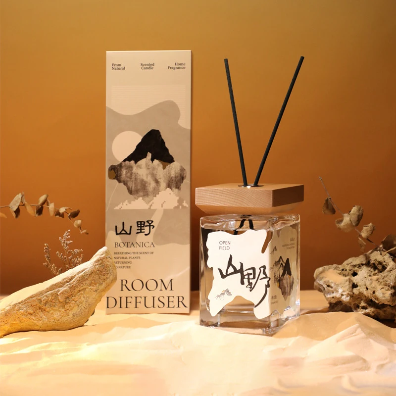 500ml Reed Diffuser Oil Set with Wooden Cap - Aromatherapy Essential Fragrance Oil for Home Perfume Aromatic Diffuser
