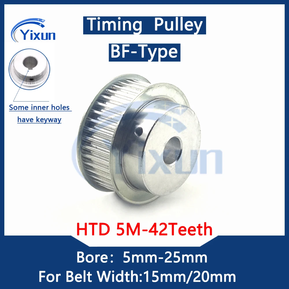 

HTD 5M 42 Teeth Timing Pulley Bore 5mm-25mm For Belt Width 15mm-20mm HTD 5M 42Teeth Keyway Synchronous Wheel 5M Drive Pulley 42T