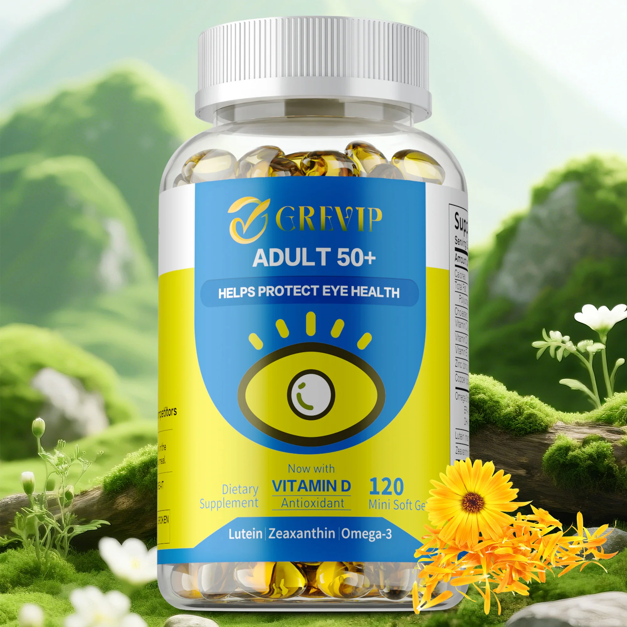 

ДОРОСЛЫЙ 50 + здоровье глаз — защита глаз, уменьшает усталость глаз, размытое зрение и сухие глаза, улучшает визуальную функцию, повышает иммунитет