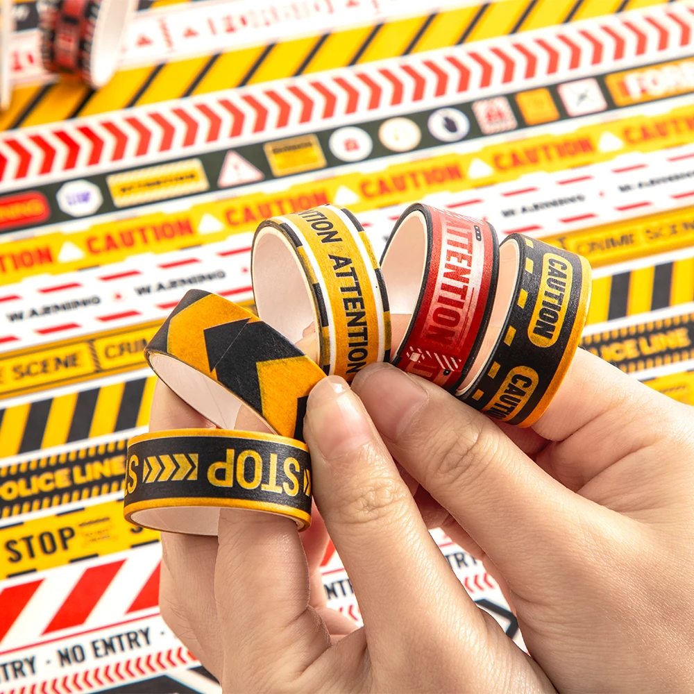 30 لفات ملصقات شريط اشي تحذيرية بألوان نابضة بالحياة ملحقات مخططة مثالية لوضع العلامات على تنظيم مجلات الحرف اليدوية ذاتية الصنع