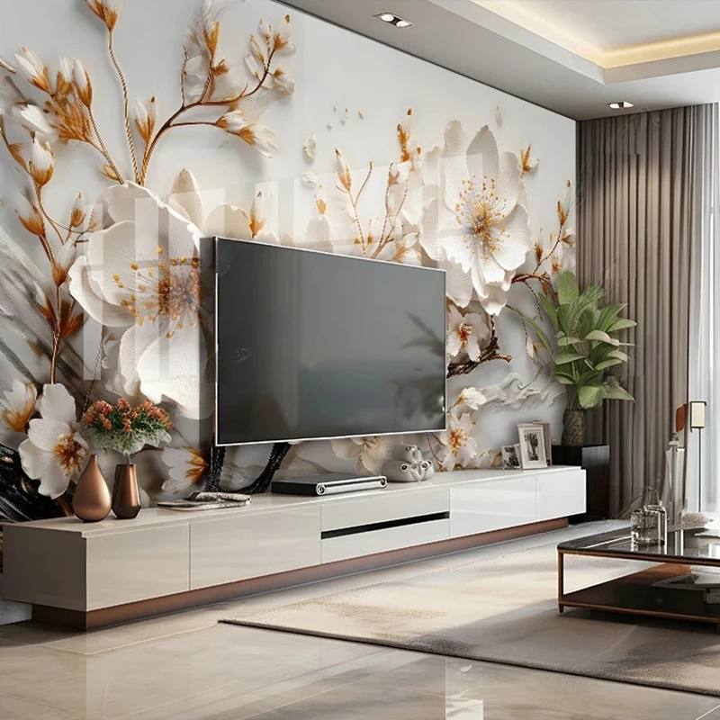 ثلاثية الأبعاد زهر الخوخ جديد النمط الصيني خلفية صور جداريات حائطية غرفة المعيشة غرفة نوم غرفة الطعام ديكور منزلي فاخر Papel De Parede #4