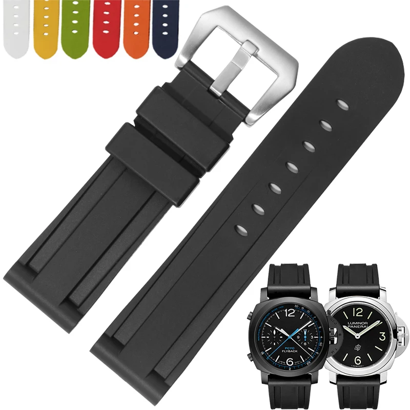 Universal Silicone Watchband Of Various Brands 22/24/26mm Men's Camouflage Rubber Strap