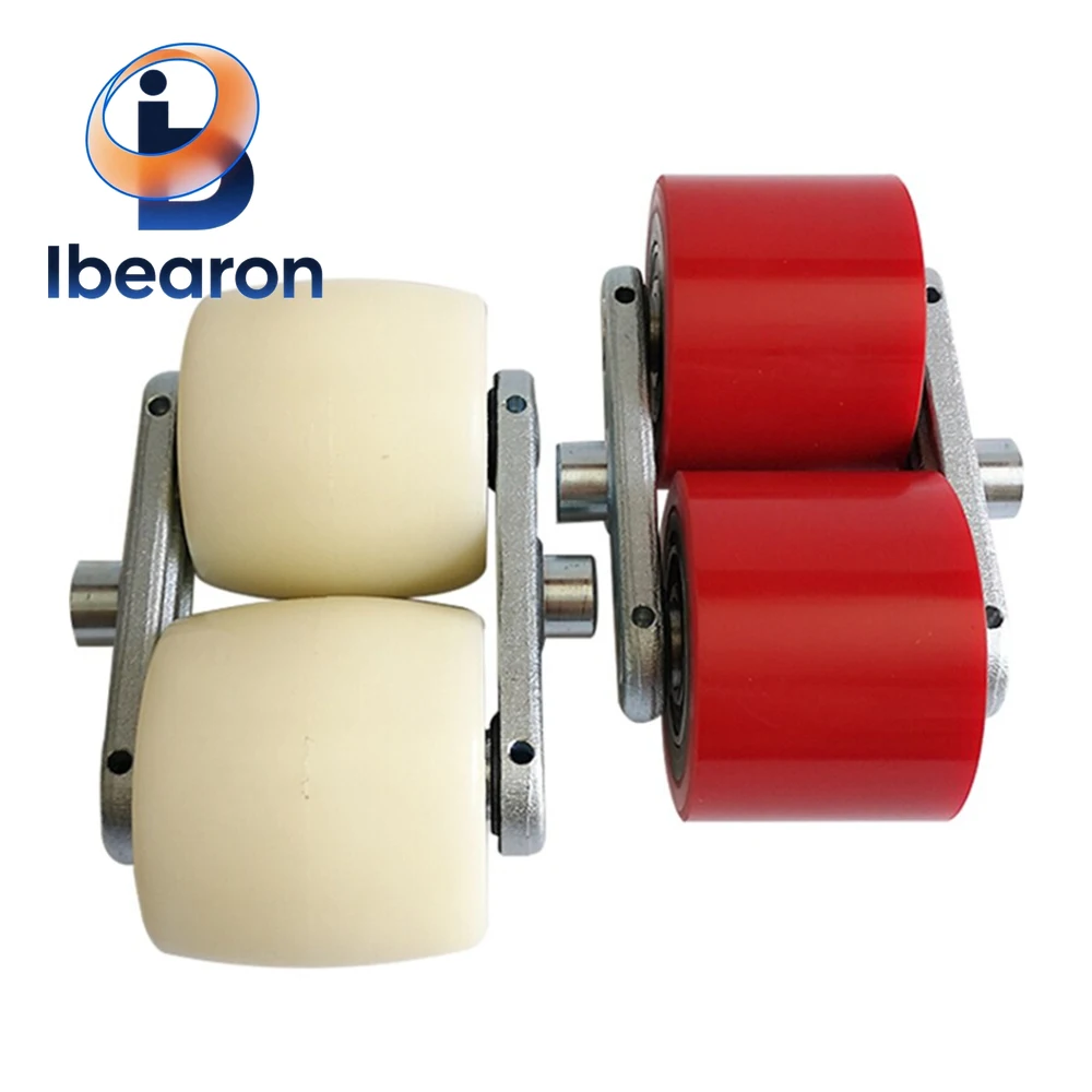 Roulettes de chariot élévateur à noyau de fer PU robuste, 4 pièces, avec roulements 80x70mm, hautement résistantes à l'usure, silencieuses, pour chariot élévateur d'entrepôt