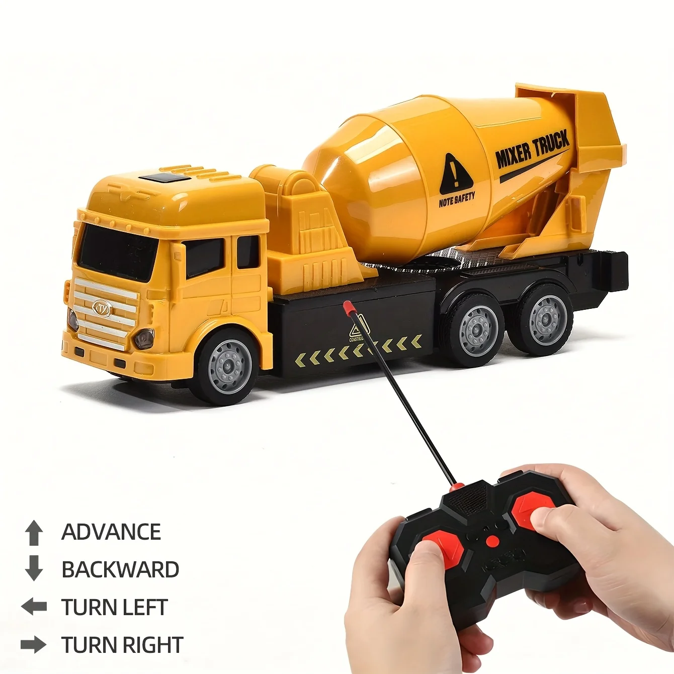 Juguete de vehículos de construcción con control remoto, camiones de juguete de construcción RC con excavadora, grúa, mezclador de cemento, camión volquete, C eléctrico