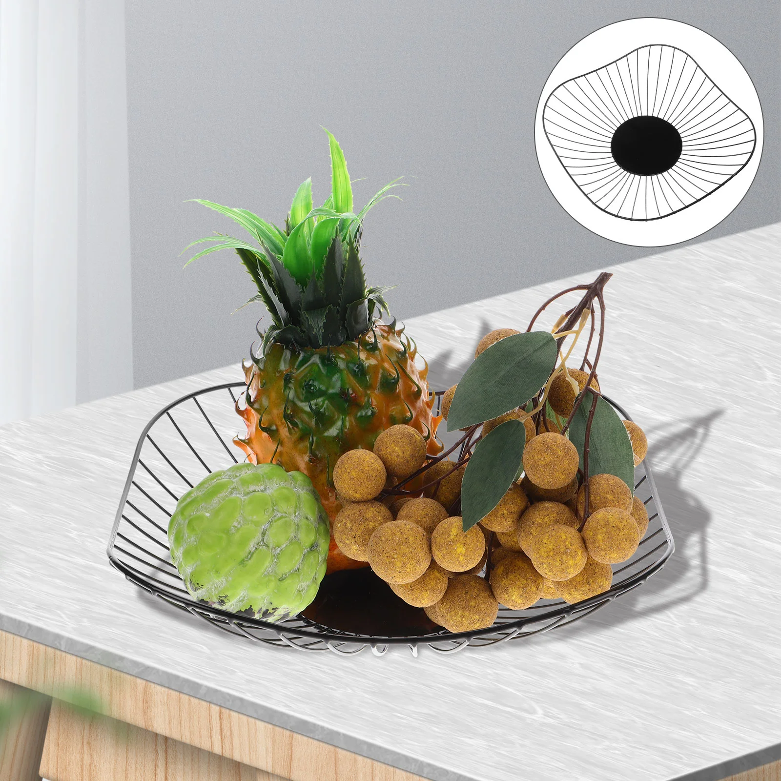 

Unique Fruit Server Storage Holder Metallic Line Stylish Serving Wire Container Bowl Iron Dish