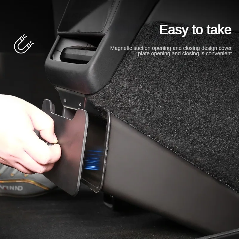 For Tesla Model 3 Highland 2024 Rear Seat Trash Can Backseat Magnetic Suction Storage Box Garbage Bin New Model3+ Accessories