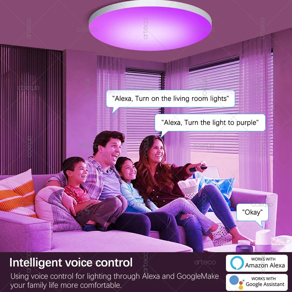 24W 40W Wifi/Zigbee Smart Ceiling Led Lights RGB CW+WW Tuya APP Control Ceiling Lamp For Bedroom Home Decor Works With Alexa