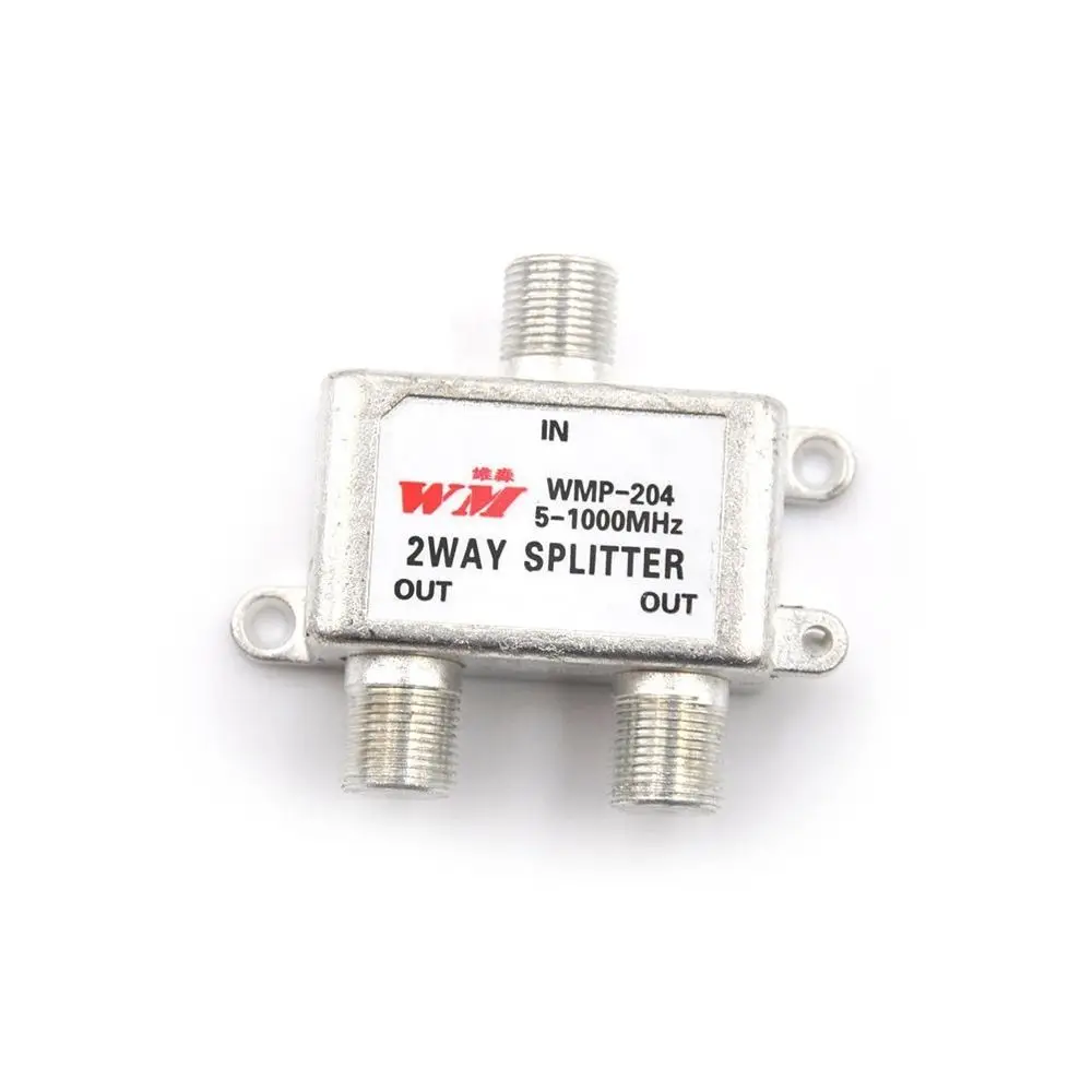 อุปกรณ์วิดีโอเครื่องเสียงบ้าน Coax Cable Splitter เครื่องรับสัญญาณทีวี 2 ทางแยกสัญญาณเสาอากาศทีวีดาวเทียม