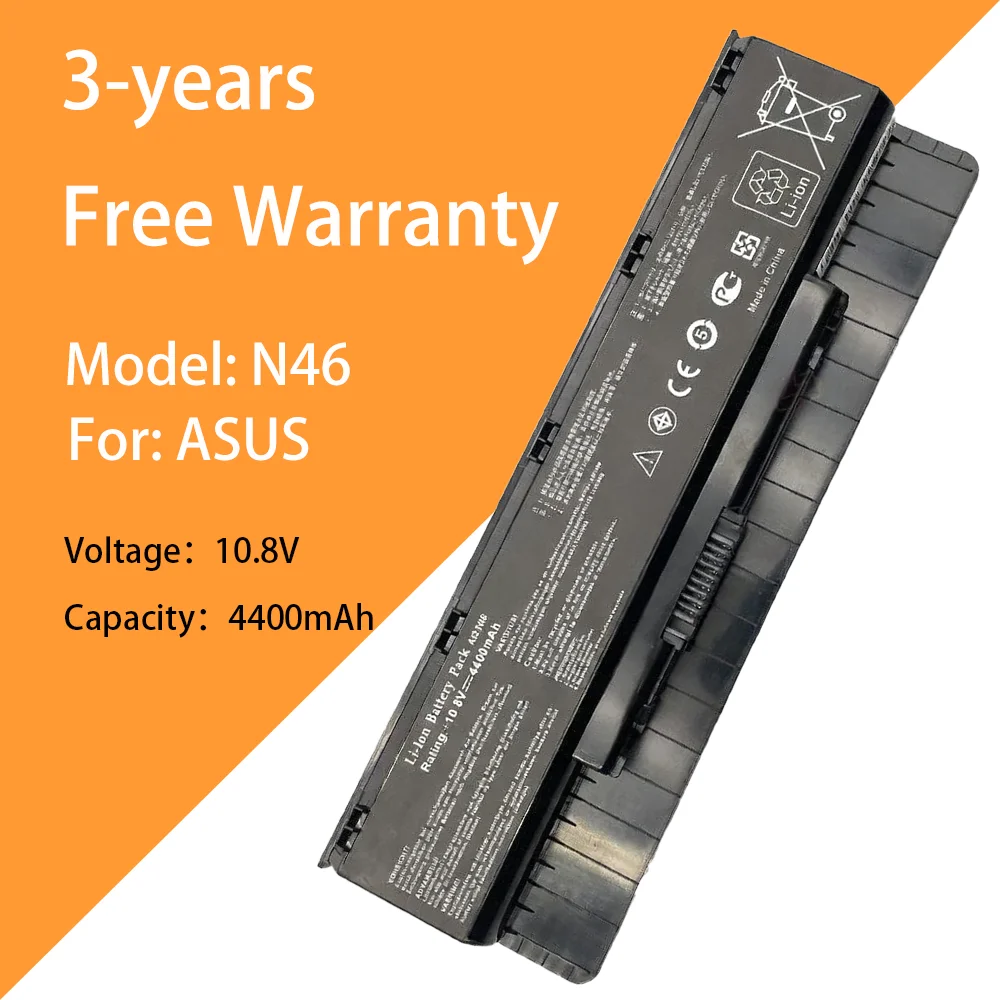 

10,8 В, 4400 мАч, 6 ячеек, аккумулятор для ноутбука N46, новый для ASUS ASUS N46V N56VZ N76VM N56D N56DP A31-N56