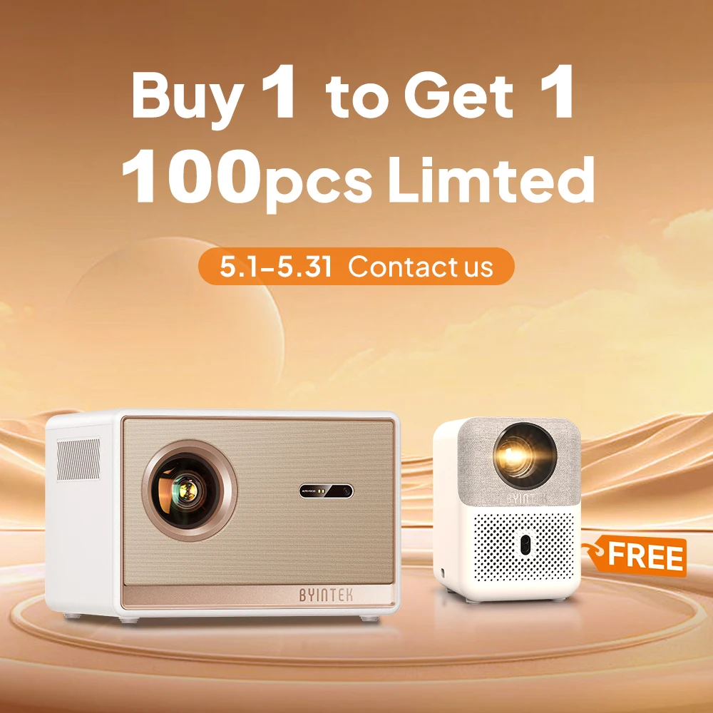 

2025 hot sale BYINTEK Nordic Style 1000 ANSI Lumens LCD 1080P Projector T5 Portable Home Fabric Projector With Professional Bas