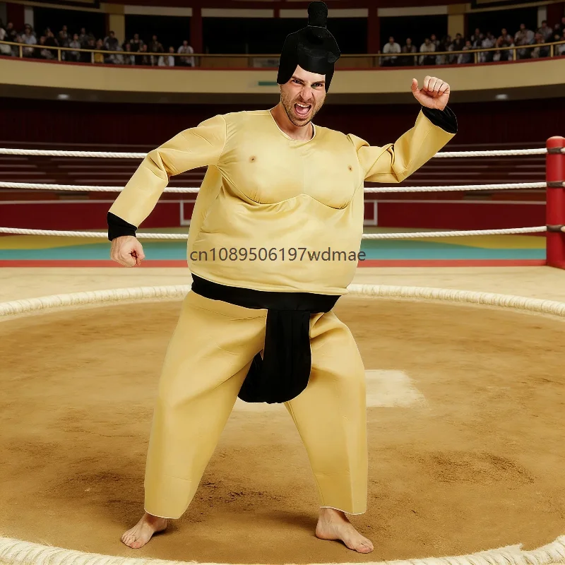 

Adult Funny Sumo Wrestler Japanese Traditional Outfits with Headwear Cosplay Party Costume Festival Stage Performance Dress Up