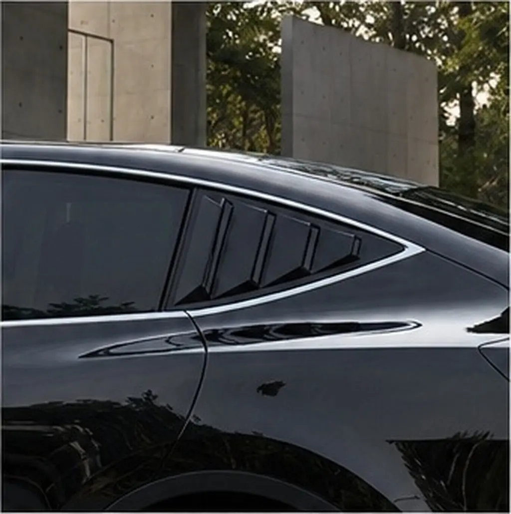 Rear Side Louvers Abs Car Window Trim Stepped Design Easy Install No Scratch Stylish Decoration Auto Accessories