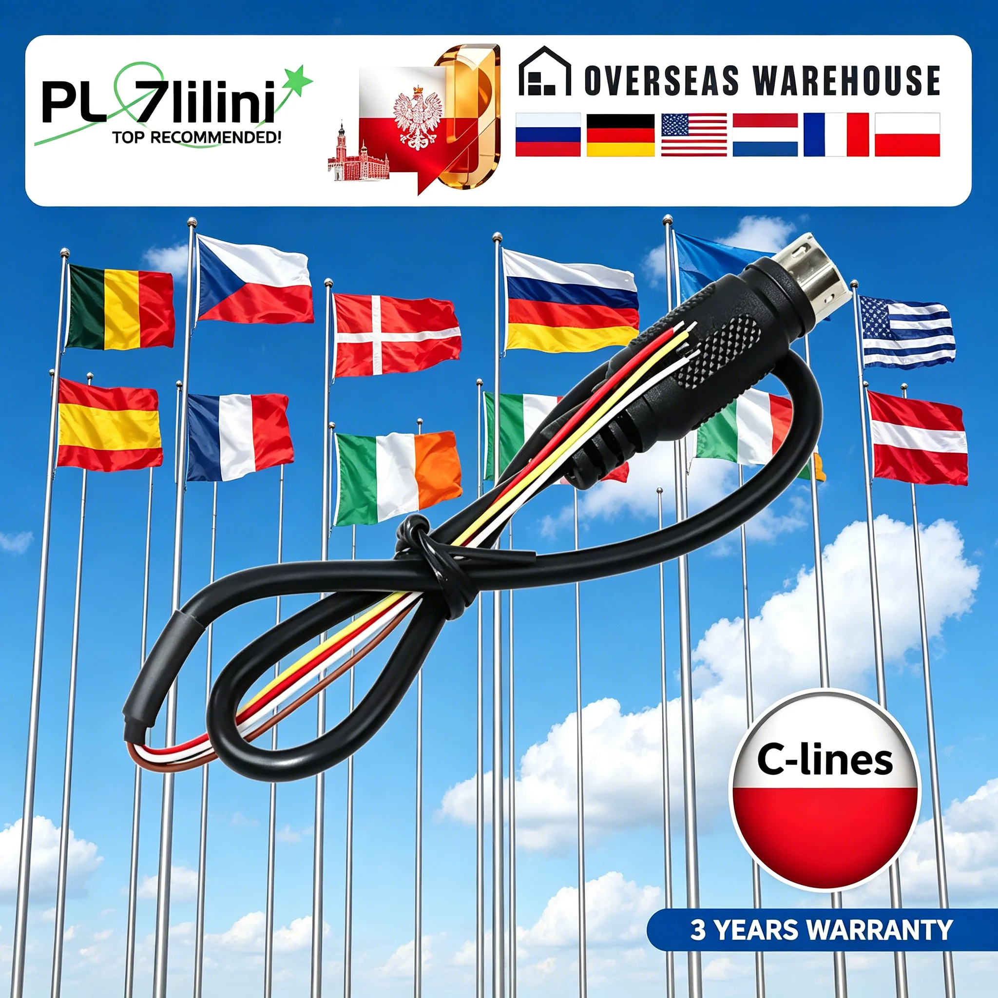 

2026 Oscam 7L Clines Harness Wiring Connector for Europe Germany Poland Italy Netherlands Slovakia UK Czech Adaptor Plug Cable