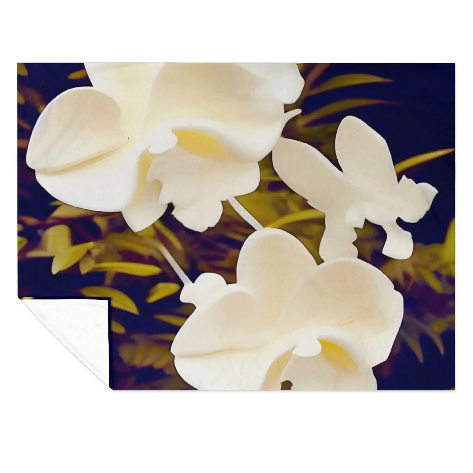 

Creamy Sculpted Orchids Throw Blanket cosplay anime Luxury St Designers Thins Blankets