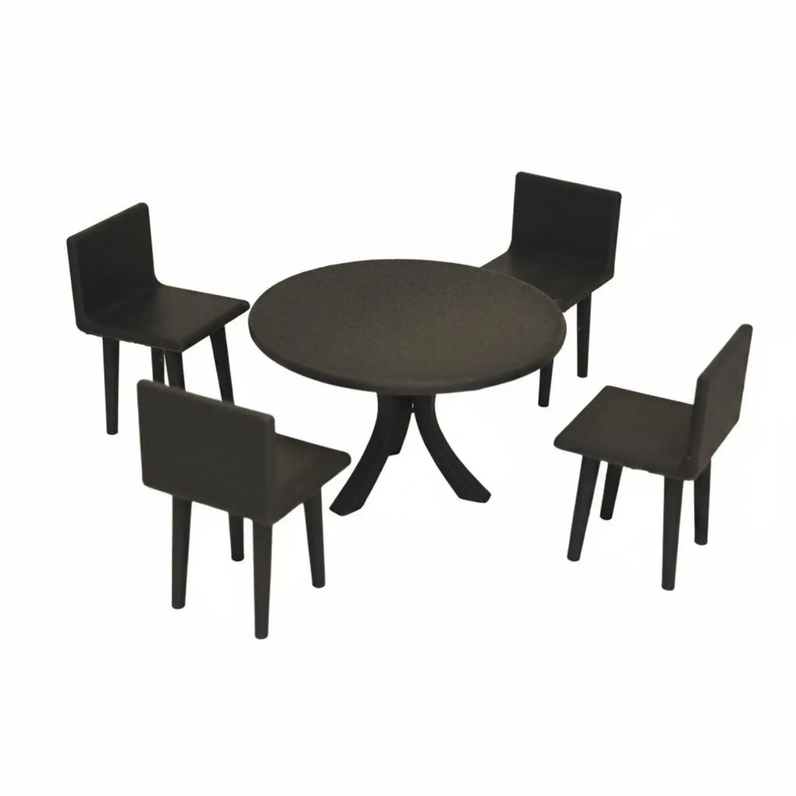 1:18 Scale Dining Set Model Display Mini Dining Set Easy DIY Scene Building Dollhouse Table and Chairs