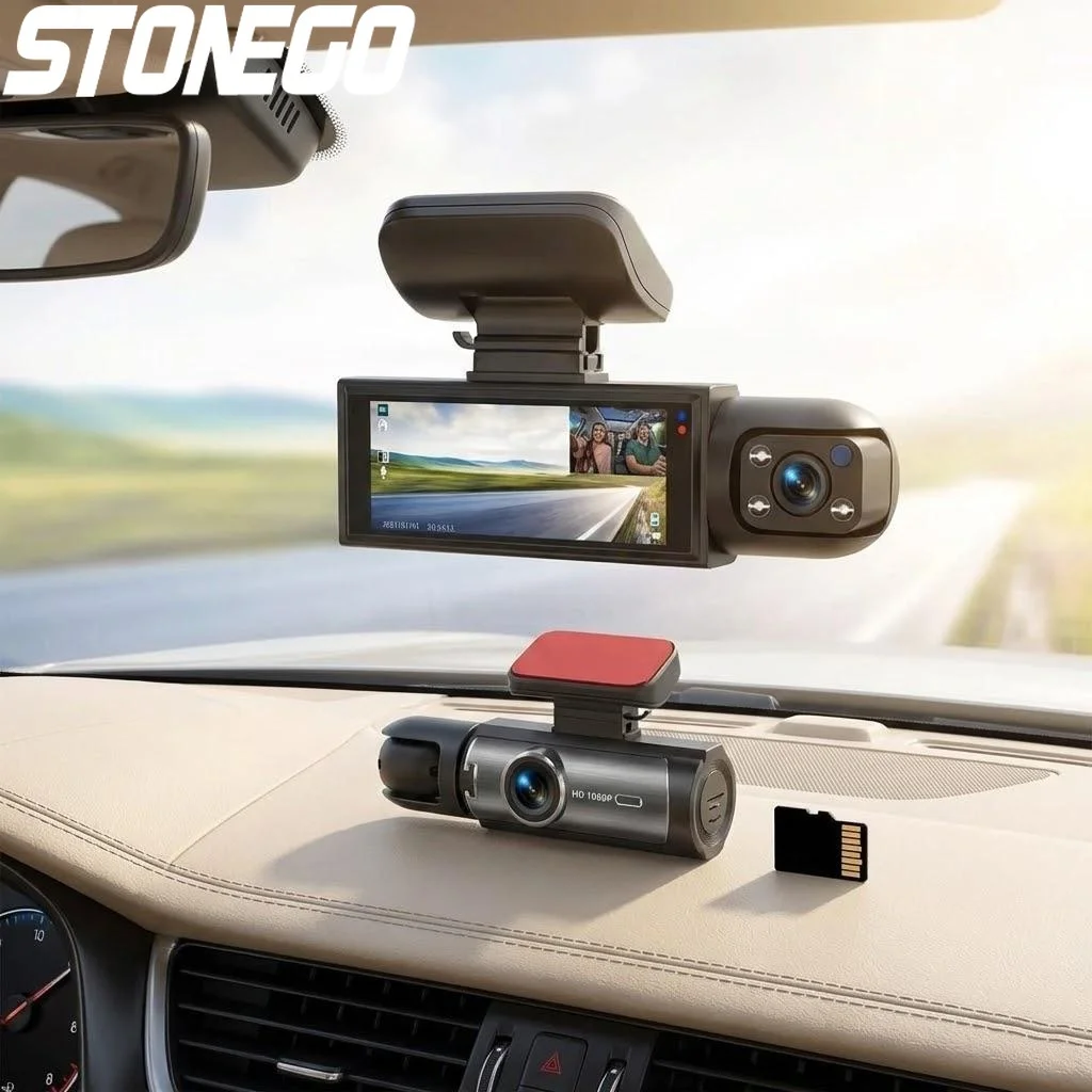 

1080P HD Car Dash Camera Front Rear Dual Lens Recorder Night Vision G-Sensor 3.16 Inch IPS Screen