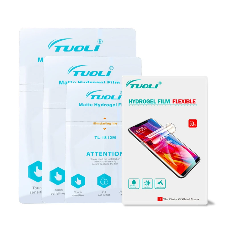 Tuoli 50Pcs Phone Front Protect HD Matte Hydrogel Film For TL-168 Plus Blade Cutting Machine Screen Film Cut