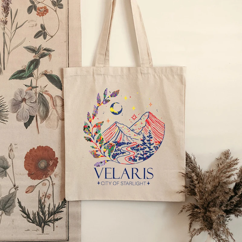 Veladditif-Sac fourre-tout en toile à motif de ville pour femmes, sacs de voyage réutilisables, sac à provisions ChimFolding