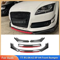 For Audi TT RS 8N A3 8P A4 Car Front Bumper Lip Spoiler Splitter Carbon Fiber Body Kits Accessories Guard Protector Cover Tuning