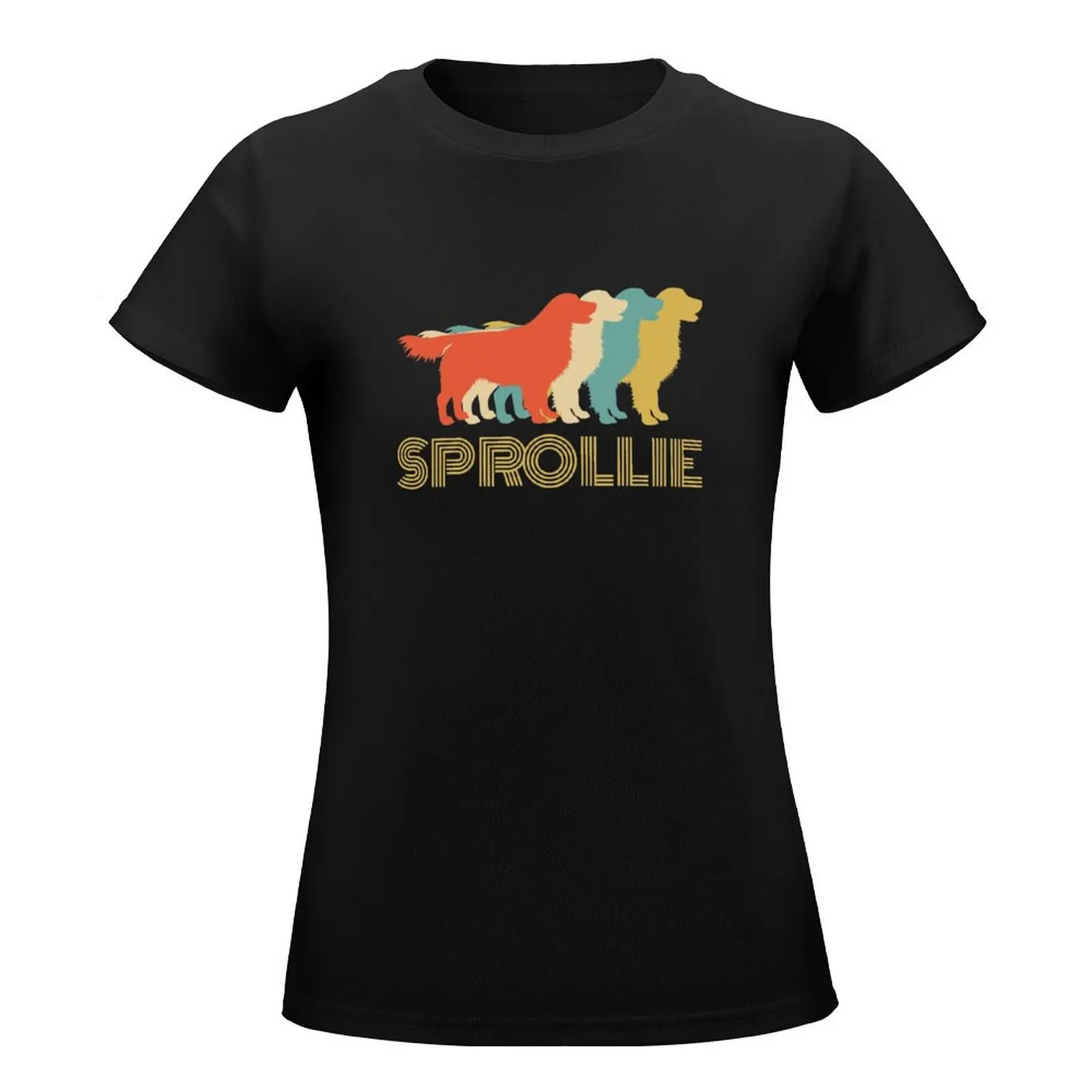 Sprollie Dog Vintage Colours Design T-Shirt summer clothes Female clothing tops for Women