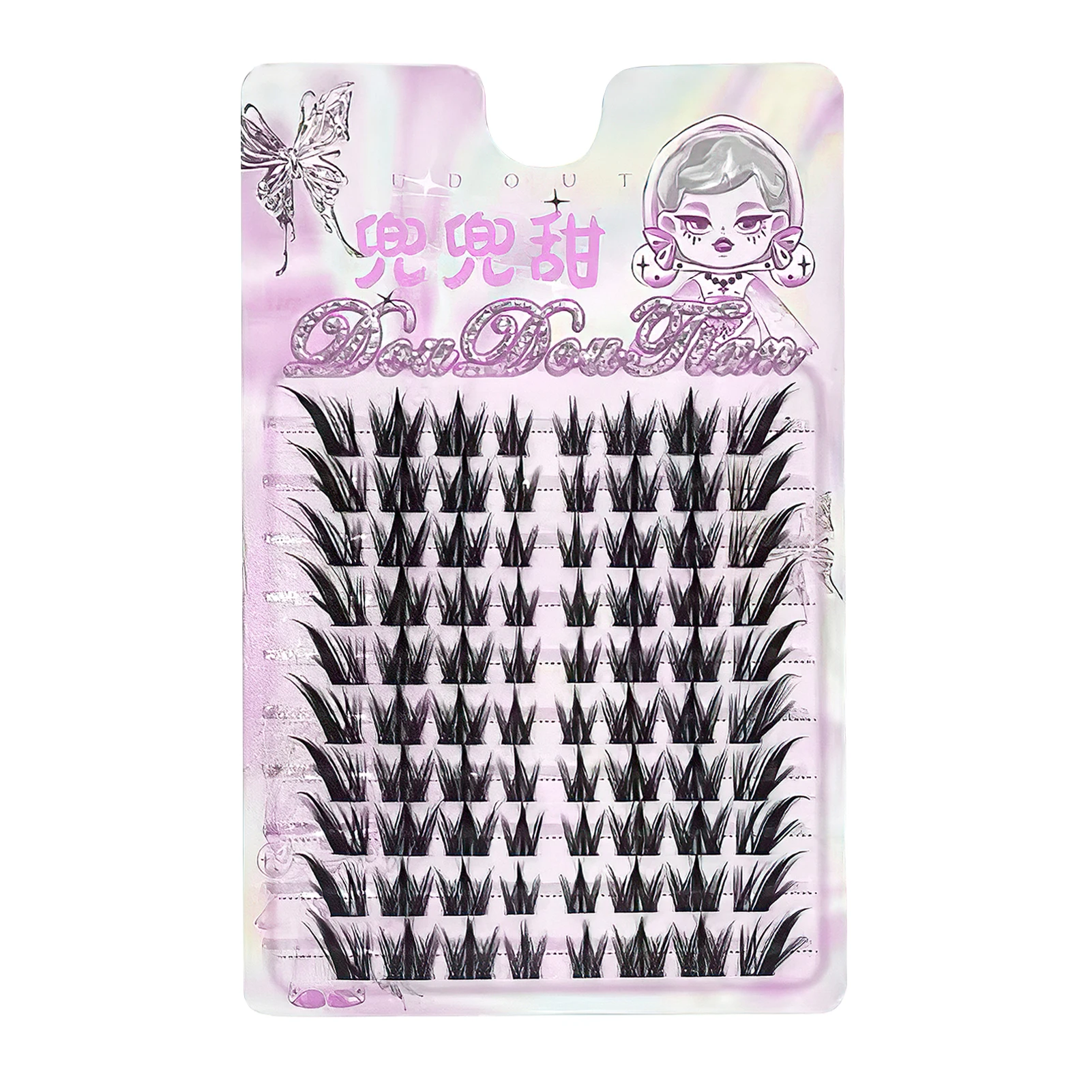 winged lashes Clusters All-round Enlarge Eyes and Natural heat bonded premades volume fans false eyelashes for Cosplay makeup