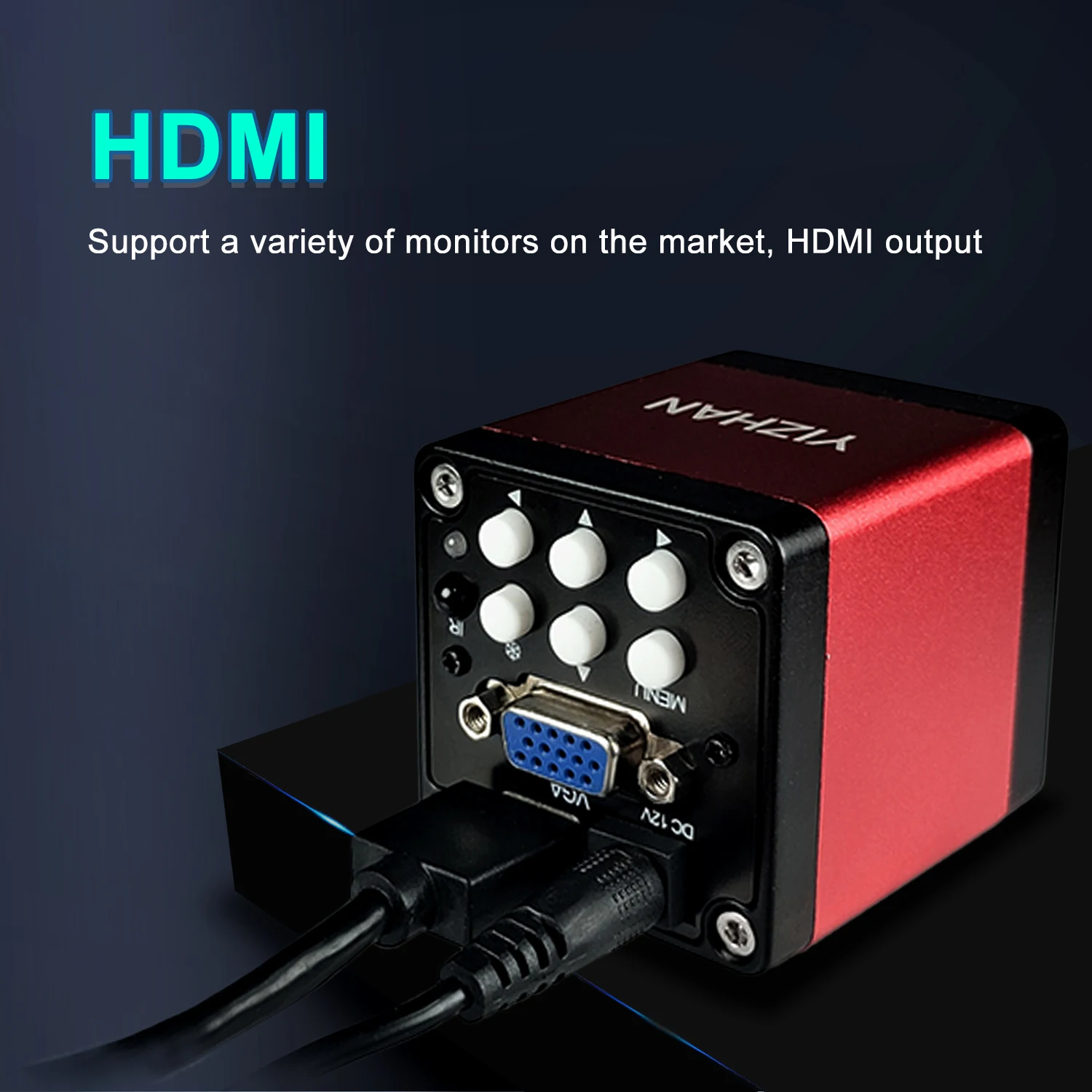 Yizhan 2K/4K HD Digital Microscope For Soldering HDMI USB VGA Camera 215X 180X 150X 130X Zoom Lens IMX415 IMX327 IMX678 Sensor