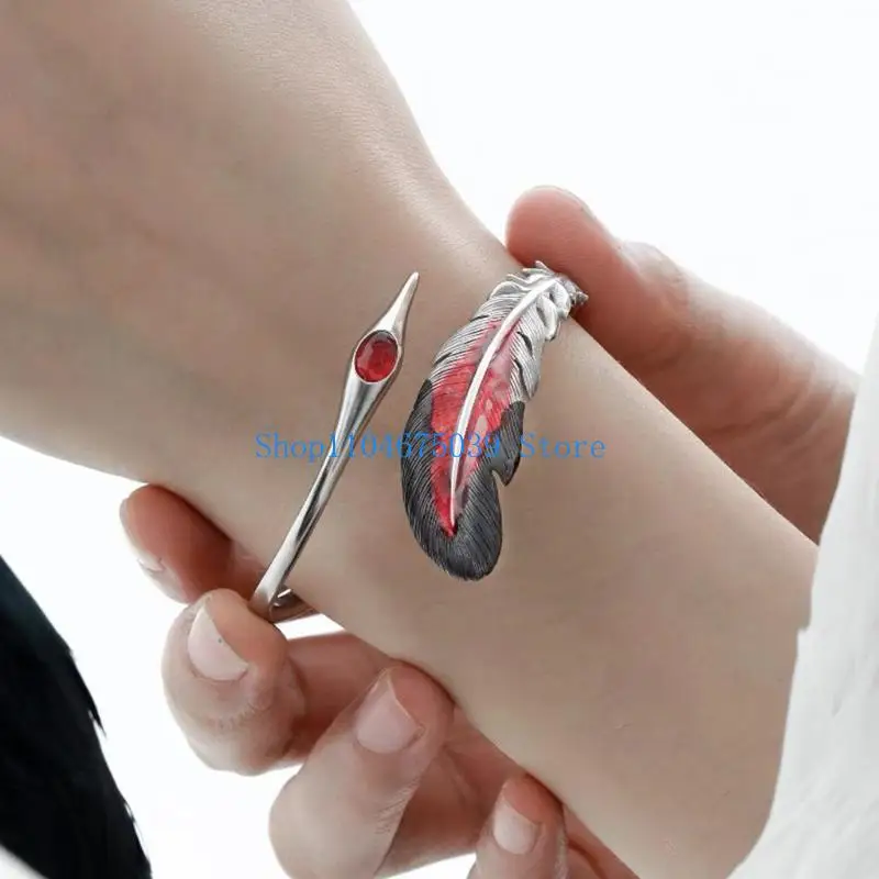 5asd فريدة من نوعها الحرفية ريشة سبيكة الإسورة تناسب المجوهرات المخصصة لها #4