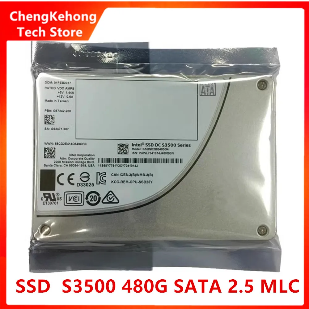 Original For Intel S3500 480G 2.5-inch SATA3.0 Enterprise Server SSD Solid State Drive with Power Down Protection Technology