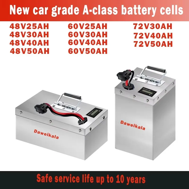 

48V/60V/72V 40A 60Ah/80Ah LiFePO4 Battery Pack-Lithium Iron Phosphate Deep Cycle Battery for Electric Tricycles High Power&Long