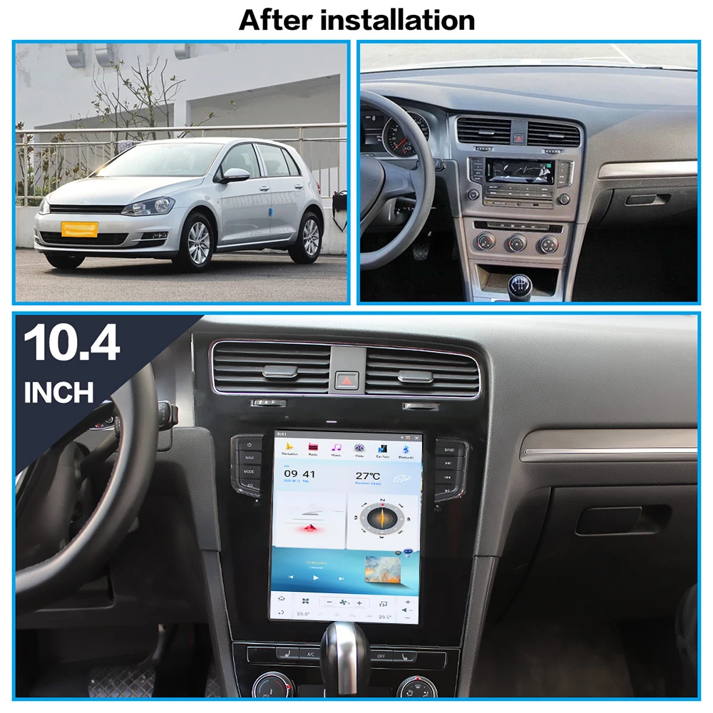 Android 13.0 Qualcomm Snapdrag 10.4 Inch For Volkswagen Golf 7 2013-2016 Car Radio Multimedia Player CarPlay GPS Navi Head Unit