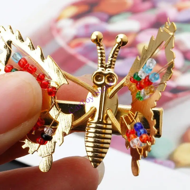 

634F Metal for Butterfly Clips Childhood Hair Side Clip Hairgrips Ponytail Decor Colorful Bead Clip Girls Sequins G