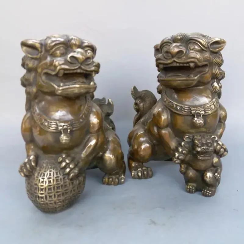Hot-selling copper lion ornaments, pure copper palace gate lion supplies home decoration, opening gifts, Beijing lion