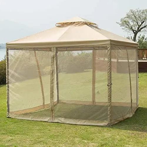 10' x10' Gazebo Canopy Soft Top Outdoor Patio Gazebo Tent Garden Canopy for Your Yard, Patio, Garden, Outdoor or Party