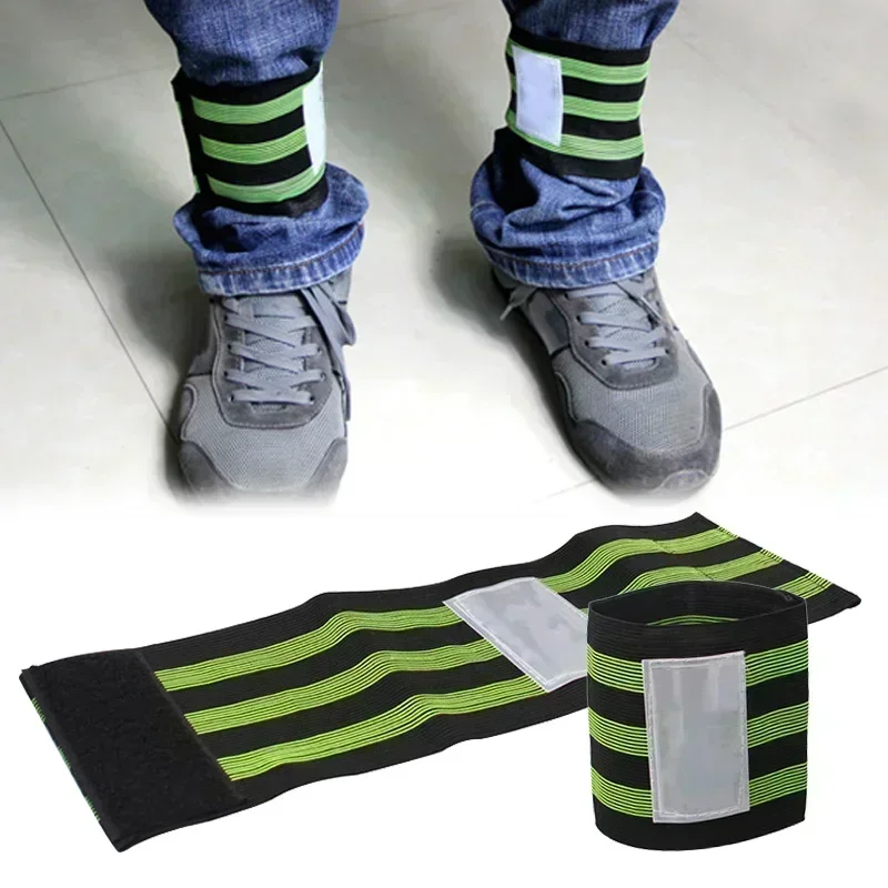 2Pc Bicycle Ankle Leg Strap Cycling Bike Safety Reflective Wrist Ankle Bind Bands Clip Strap for Outdoors Sports Bike Pant Strap