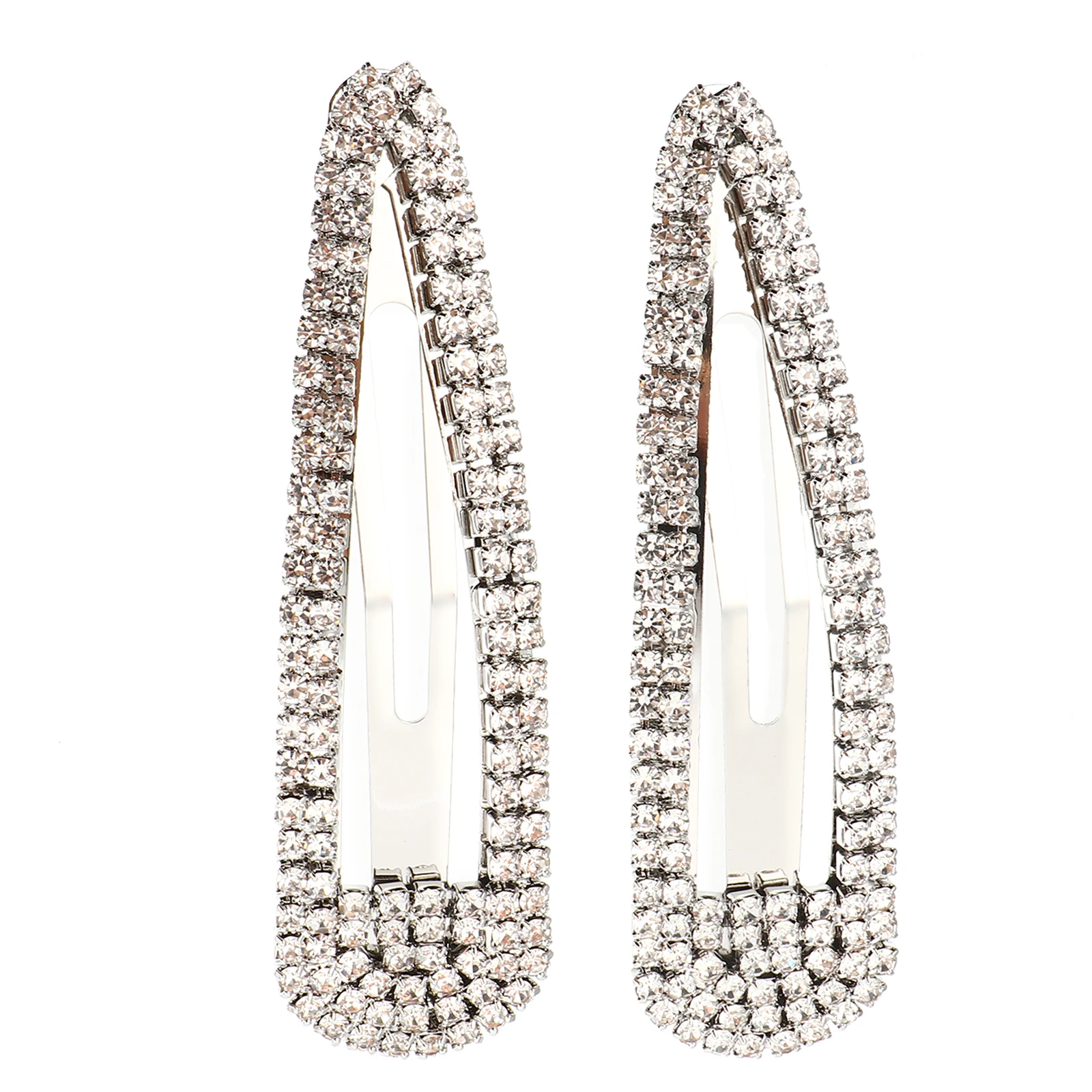 2 fermagli per capelli in metallo Waterdrop, mollette con strass, colore argento, qualità di lunga durata, capelli spessi e sottili, ricci dritti, da sposa