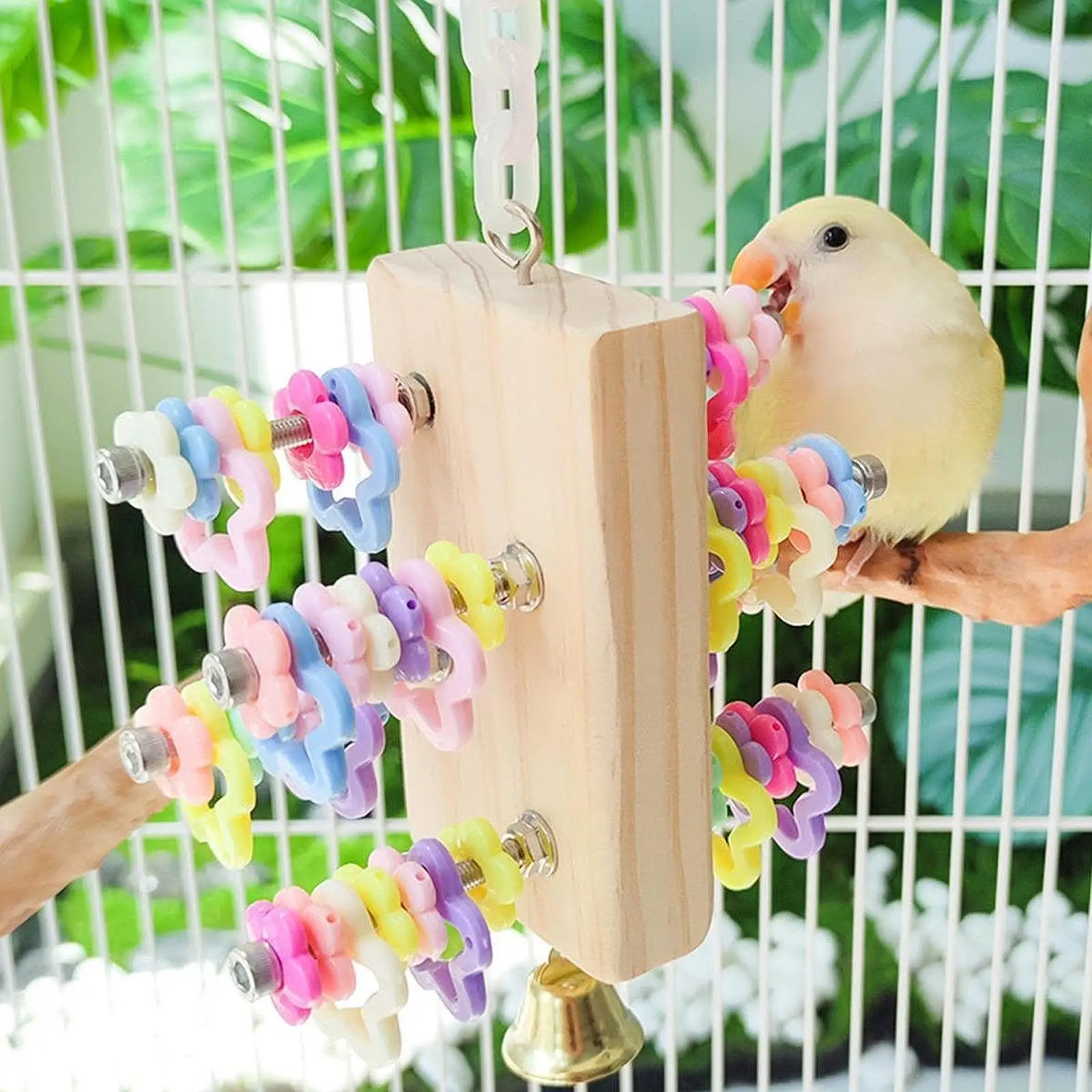 Birds Cage Hanging Toy Parrot Cage Bite Toy Parrot Chewing Toy for Budgerigar Parrotlet African Grey Parrots Conures Small Birds